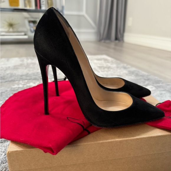 Christian Louboutin So Kate 120 Pumps Shoes Size 37.5 Black Suede - Picture 3 of 13
